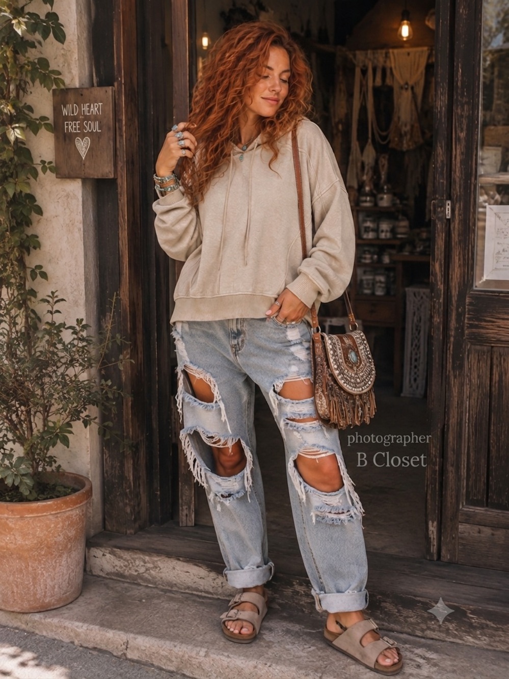 Zenana acid washed ash mocha new in poly large